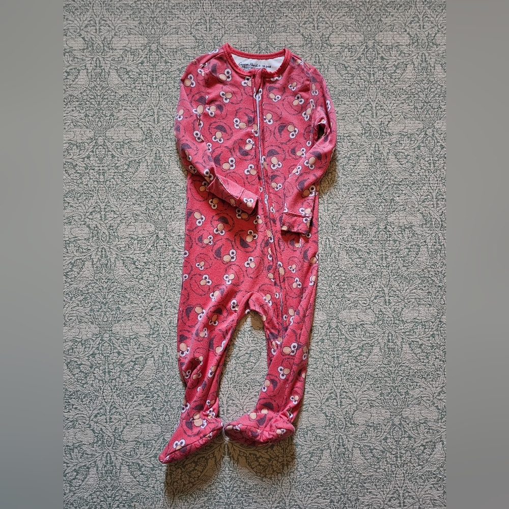 Copper Pearl Elmo zip footie PJs